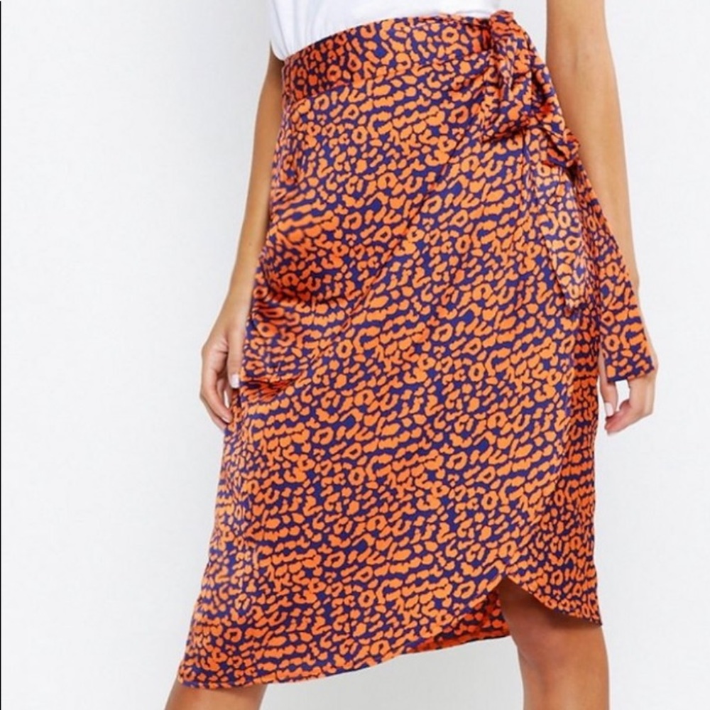 Satin wrap skirt